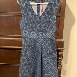 Tracy Reese Blue Geometric Midi Dress